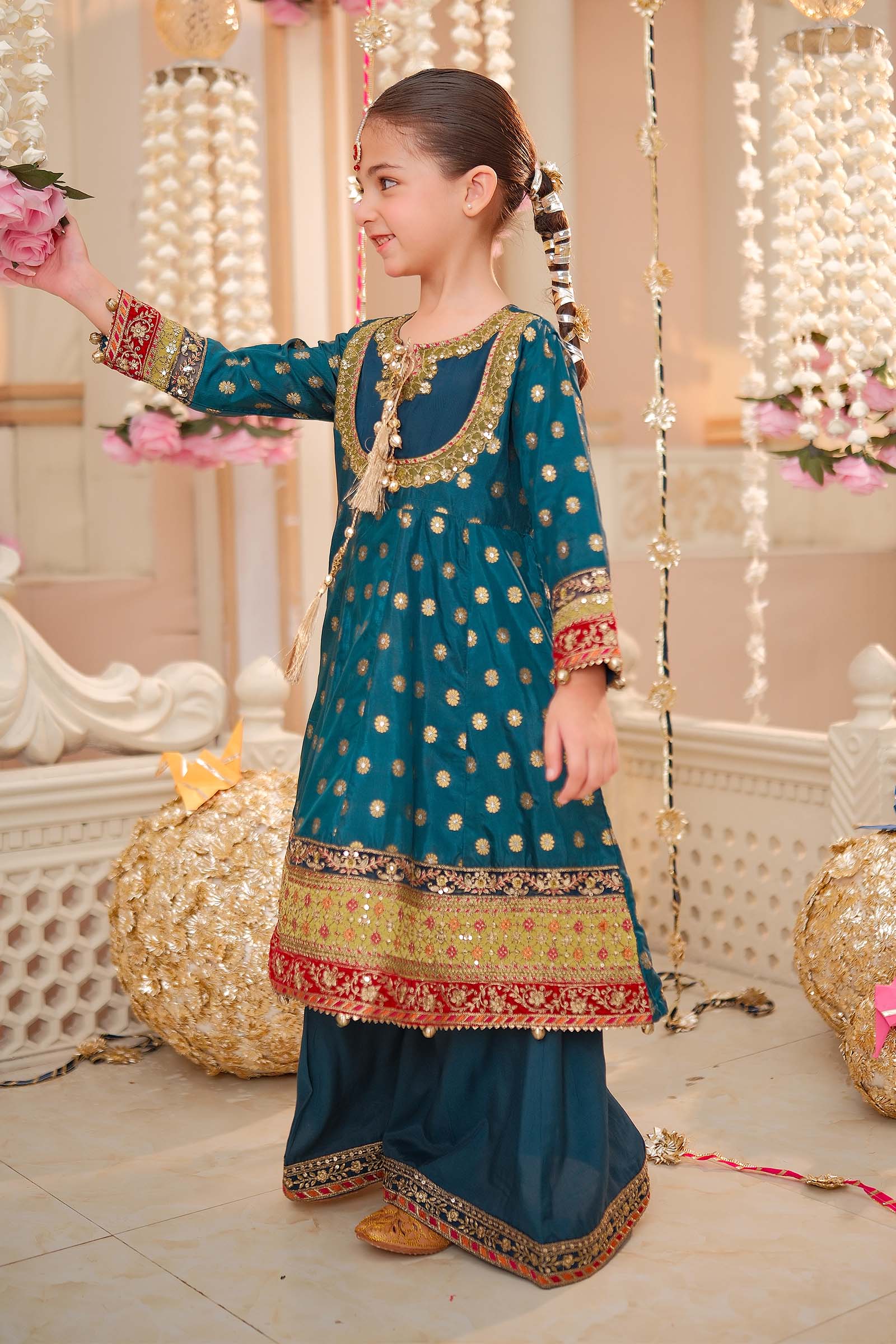 Maria B | 3 Piece Embroidered Jamawar Suit | MKS-W24-22 10-Aug Blue