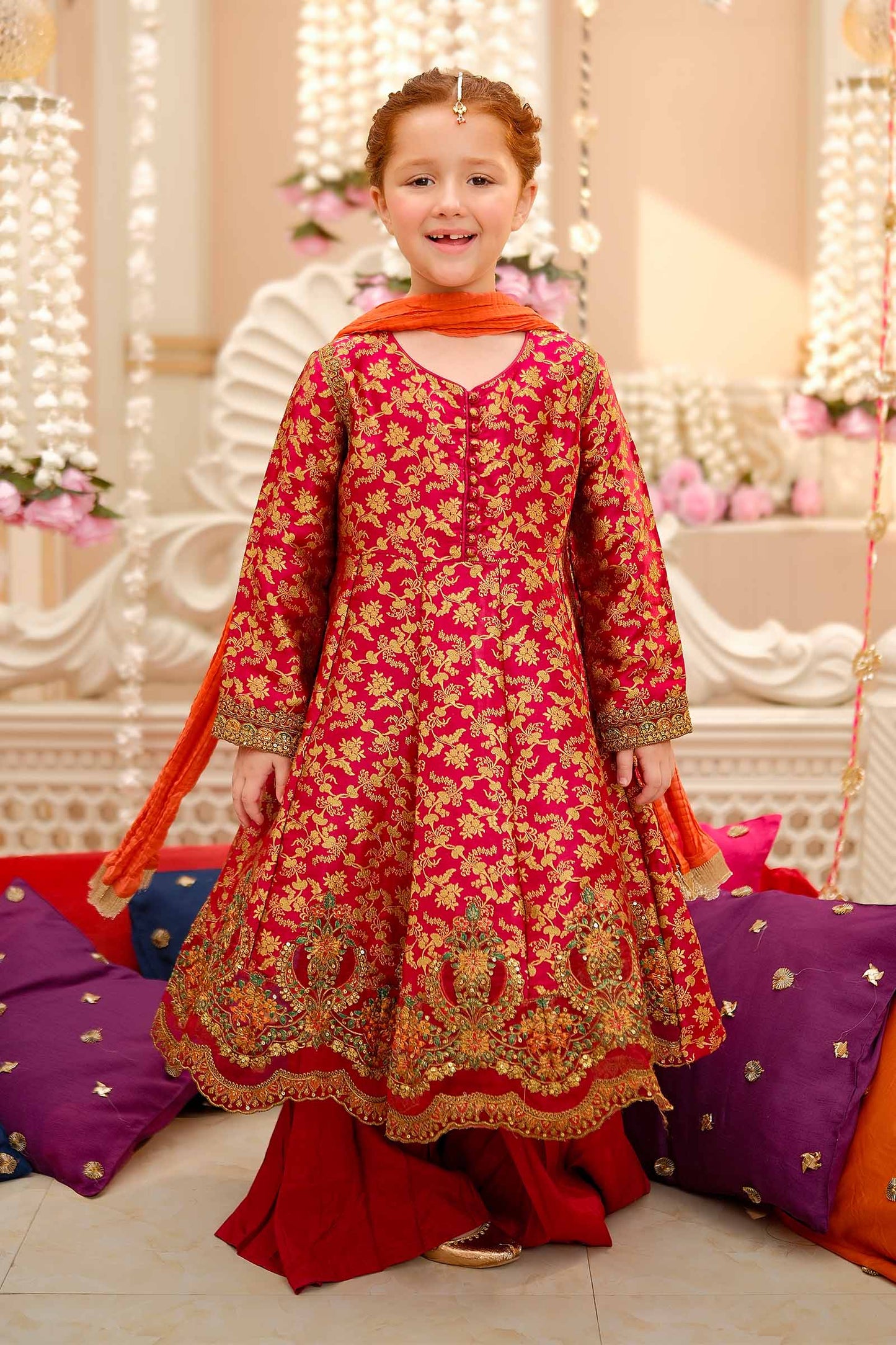 Maria B | 3 Piece Embroidered Jamawar Suit | MKS-W24-30 4-Feb Pink