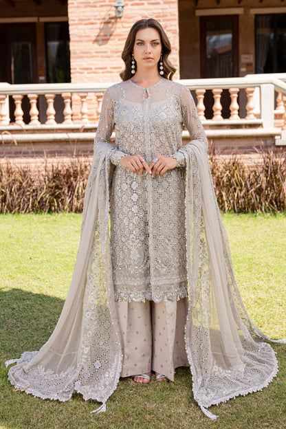 Marjjan | Isabella Formals | MLC-25 XS Pale Brown Crinkle Chiffon