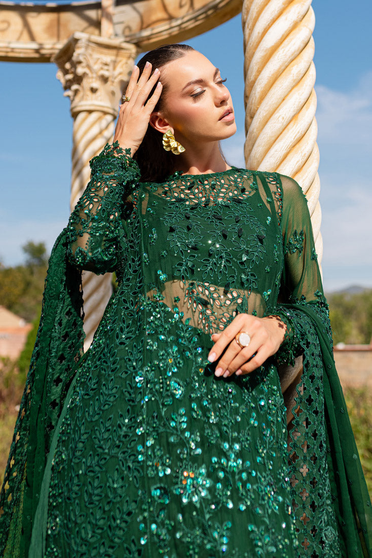 Marjjan | Isabella Formals | MLC-26 M Dark Green Crinkle Chiffon
