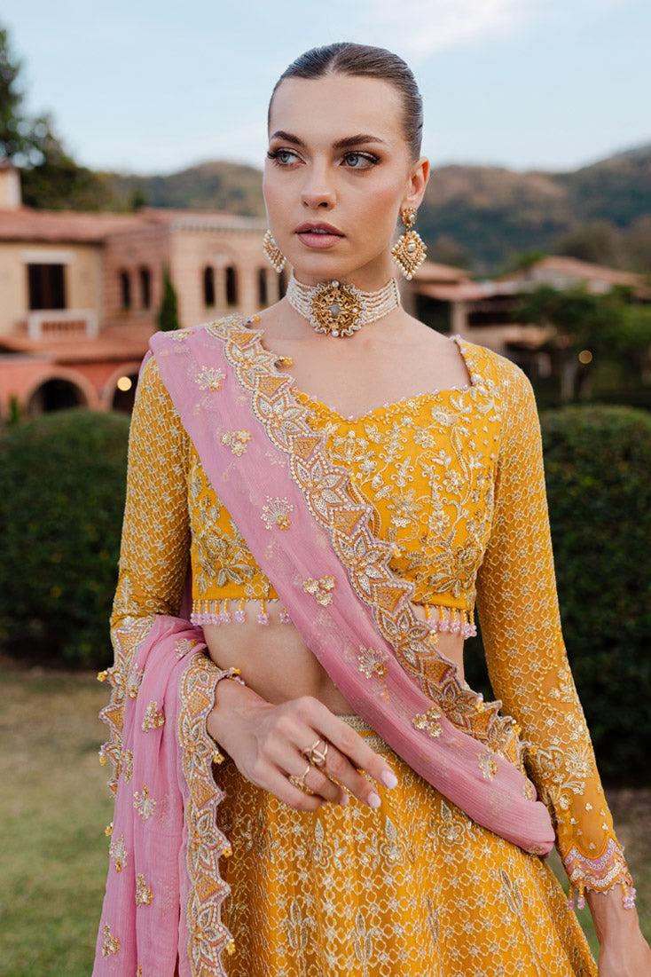 Marjjan | Isabella Formals | MLC-28 XL Yellow Crinkle Chiffon