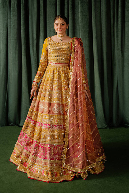 MNR | Zarlish Festive Formals | Meher XS Mustard Yellow Indian Silk