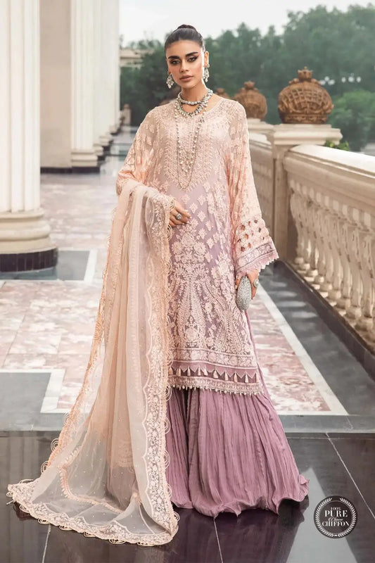 Maria B | Luxury Chiffon Collection | Lilac - Pakistani Designer Dress - by Maria B | Type: Formal - 100% Original at Saira Sultan
