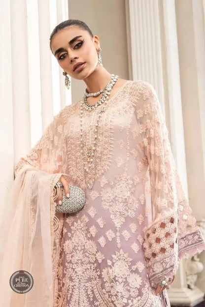 Maria B | Luxury Chiffon Collection | Lilac - Pakistani Designer Dress - by Maria B | Type: Formal - 100% Original at Saira Sultan