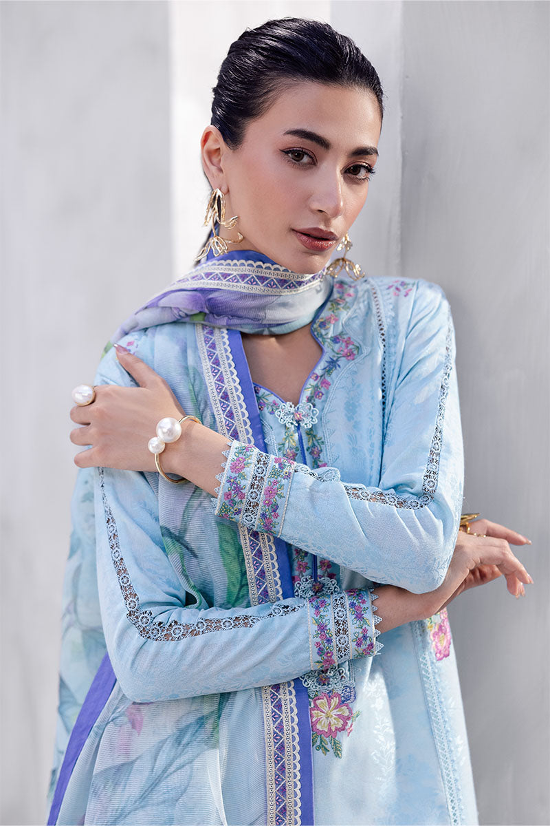 Mushq | La Toscana Casual Pret 25 | Elara L Ice Blue Lawn