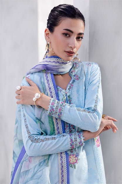 Mushq | La Toscana Casual Pret 25 | Elara L Ice Blue Lawn