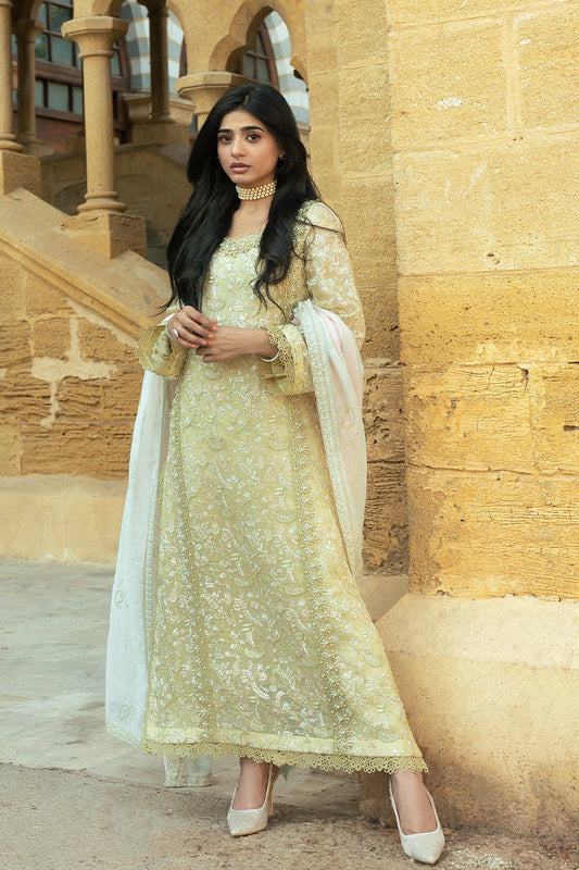 Mushq | Saugaat City of Lights | Faryal XS Pastel Yellow Cotton Net