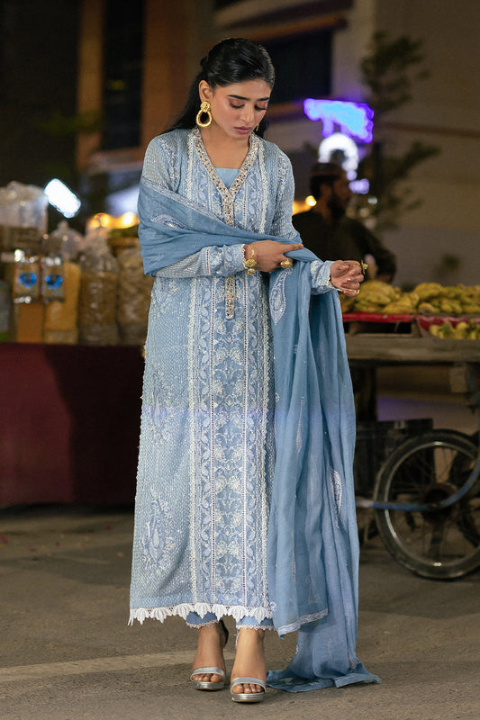 Mushq | Saugaat City of Lights | Umeed XS Pale Sky Blue Cotton Net