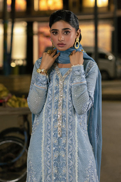 Mushq | Saugaat City of Lights | Umeed M Pale Sky Blue Cotton Net