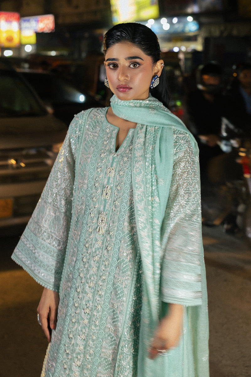 Mushq | Saugaat City of Lights | Shama M Ice Blue Cotton Net
