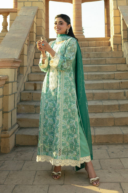 Mushq | Saugaat City of Lights | Irsa S Teal Gray Cotton Net
