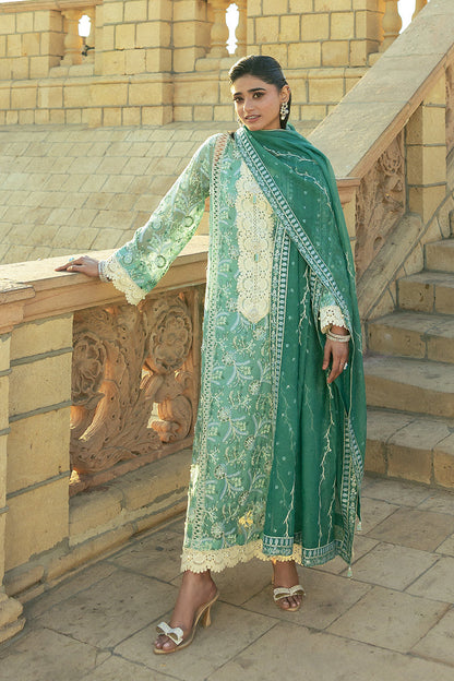 Mushq | Saugaat City of Lights | Irsa XL Teal Gray Cotton Net