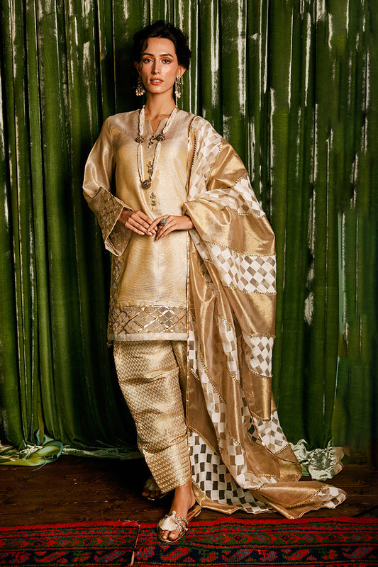 Mushq | Chandni Gota Love It | Basanti - Pakistani Designer Dress - by Mushq | Type: Ladies Clothes - 100% Original at Saira Sultan