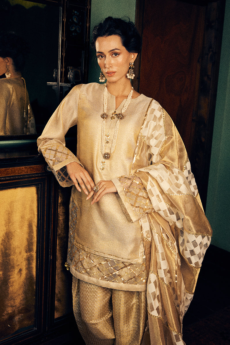 Mushq | Chandni Gota Love It | Basanti - Pakistani Designer Dress - by Mushq | Type: Ladies Clothes - 100% Original at Saira Sultan