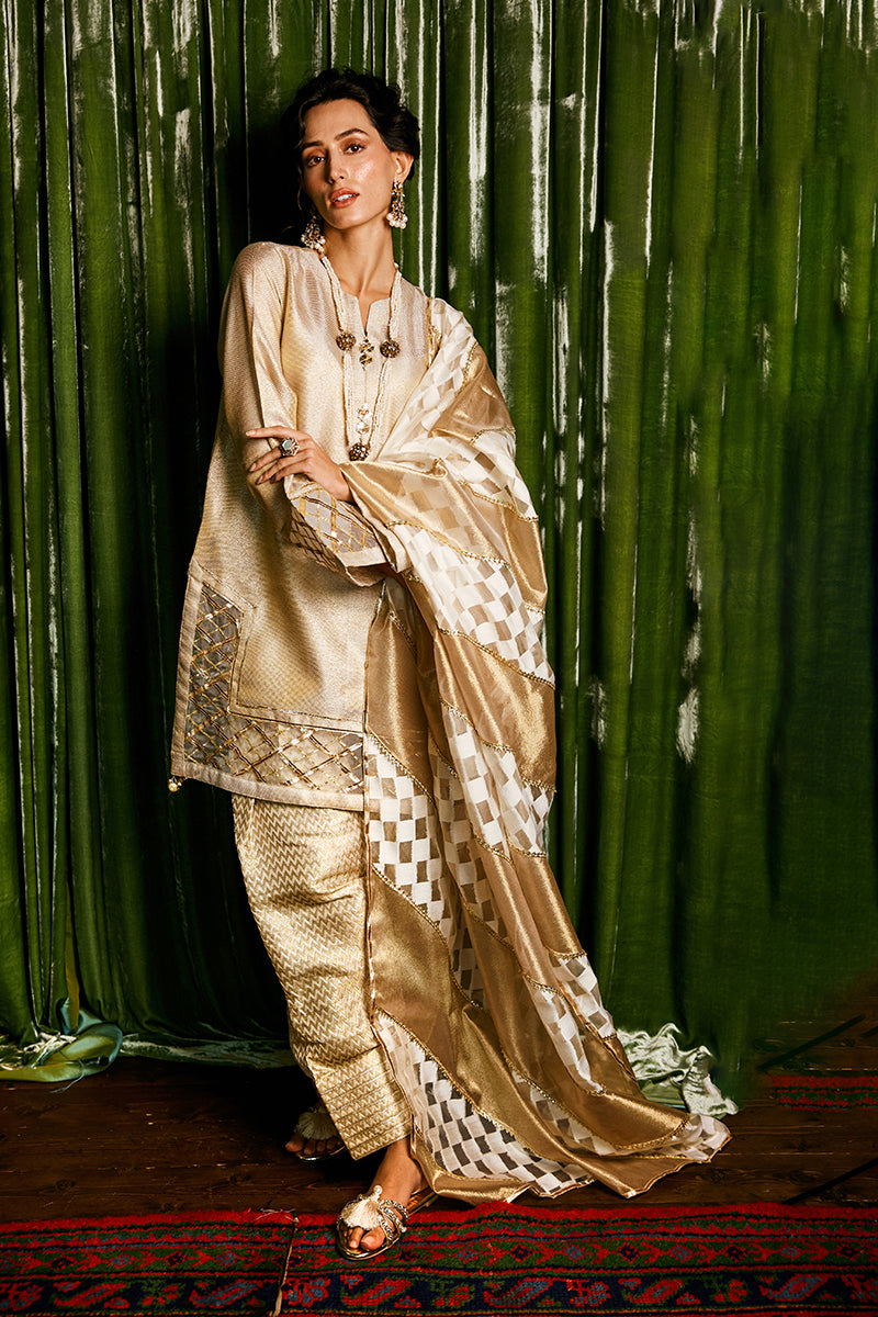 Mushq | Chandni Gota Love It | Basanti - Pakistani Designer Dress - by Mushq | Type: Ladies Clothes - 100% Original at Saira Sultan