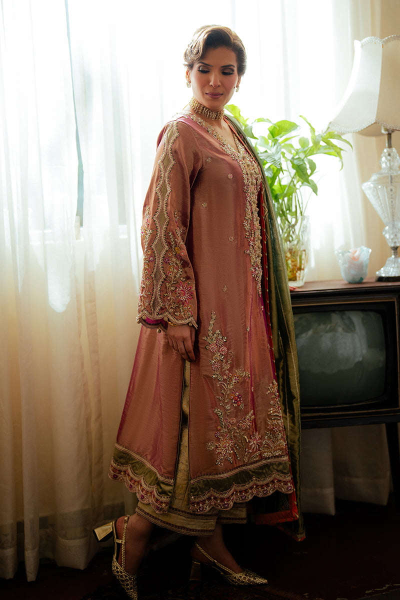 Mushq | Sunehri Resham Edit | SEEMA XL Light Pink Satin Zari