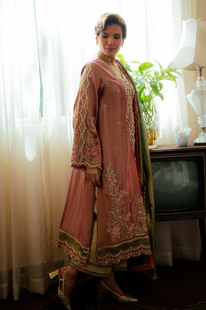 Mushq | Sunehri Resham Edit | SEEMA XL Light Pink Satin Zari