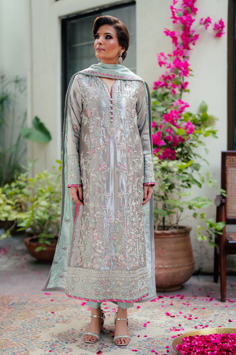 Mushq | Sunehri Resham Edit | RESHAM XS Silver Satin Zari