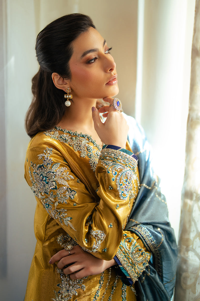 Mushq | Sunehri Resham Edit | ZOYA L Golden Satin Zari
