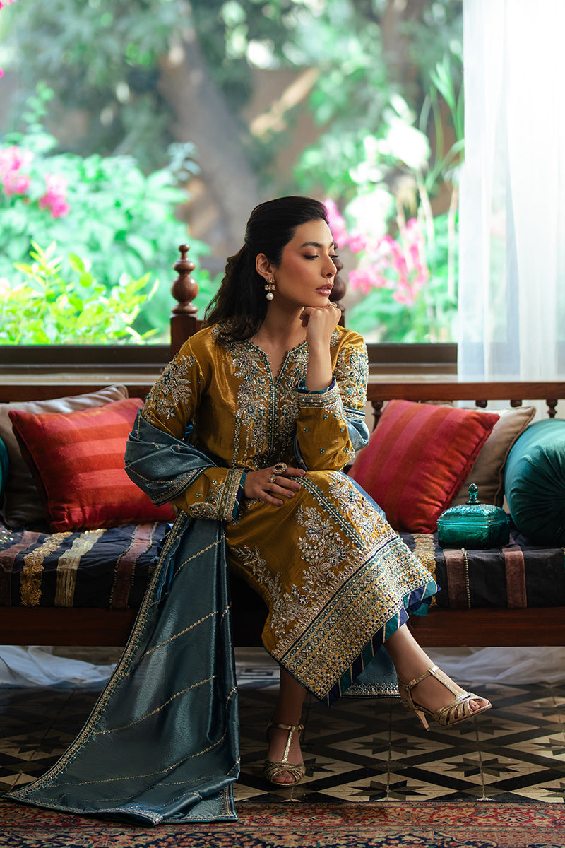 Mushq | Sunehri Resham Edit | ZOYA XL Golden Satin Zari