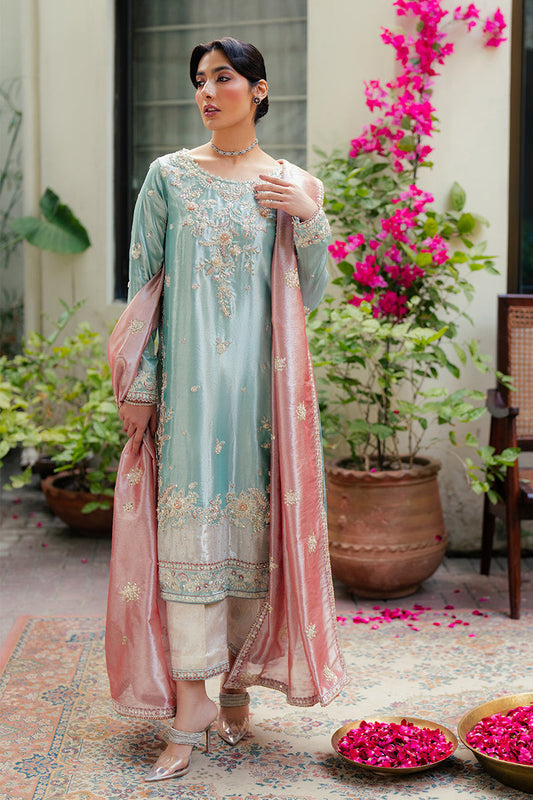 Mushq | Sunehri Resham Edit | EMAN XS Light Blue Satin Zari