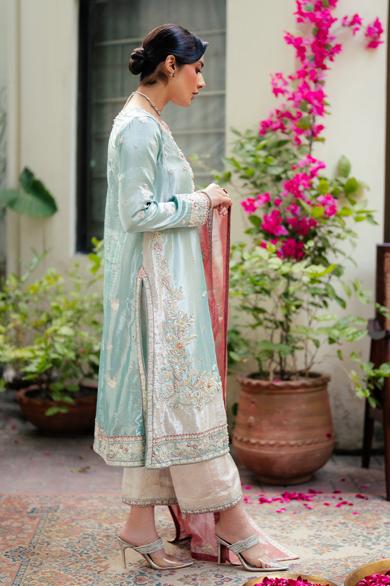 Mushq | Sunehri Resham Edit | EMAN XL Light Blue Satin Zari