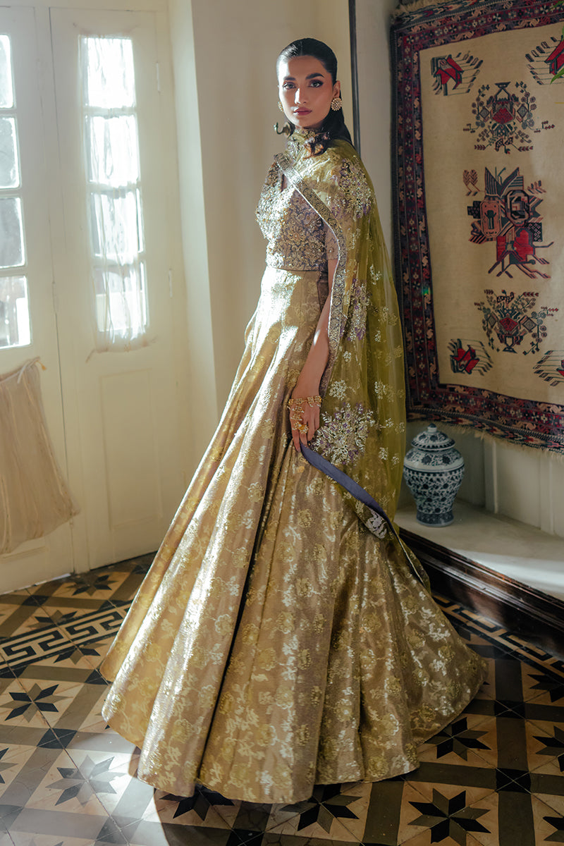 Mushq | Sunehri Resham Edit | ELMA S Lavender Satin Zari