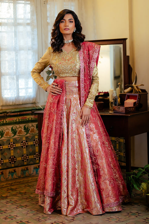 Mushq | Sunehri Resham Edit | IQRA XS Gold Satin Zari