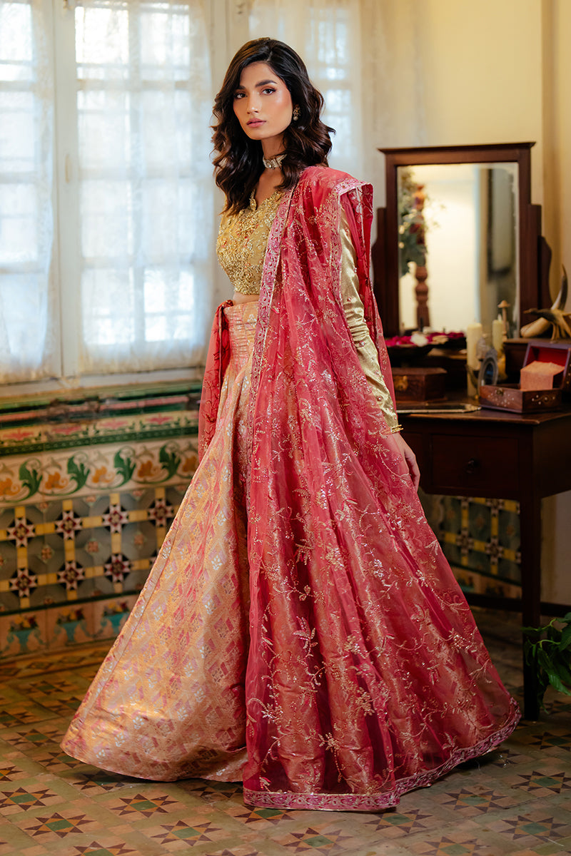 Mushq | Sunehri Resham Edit | IQRA XL Gold Satin Zari