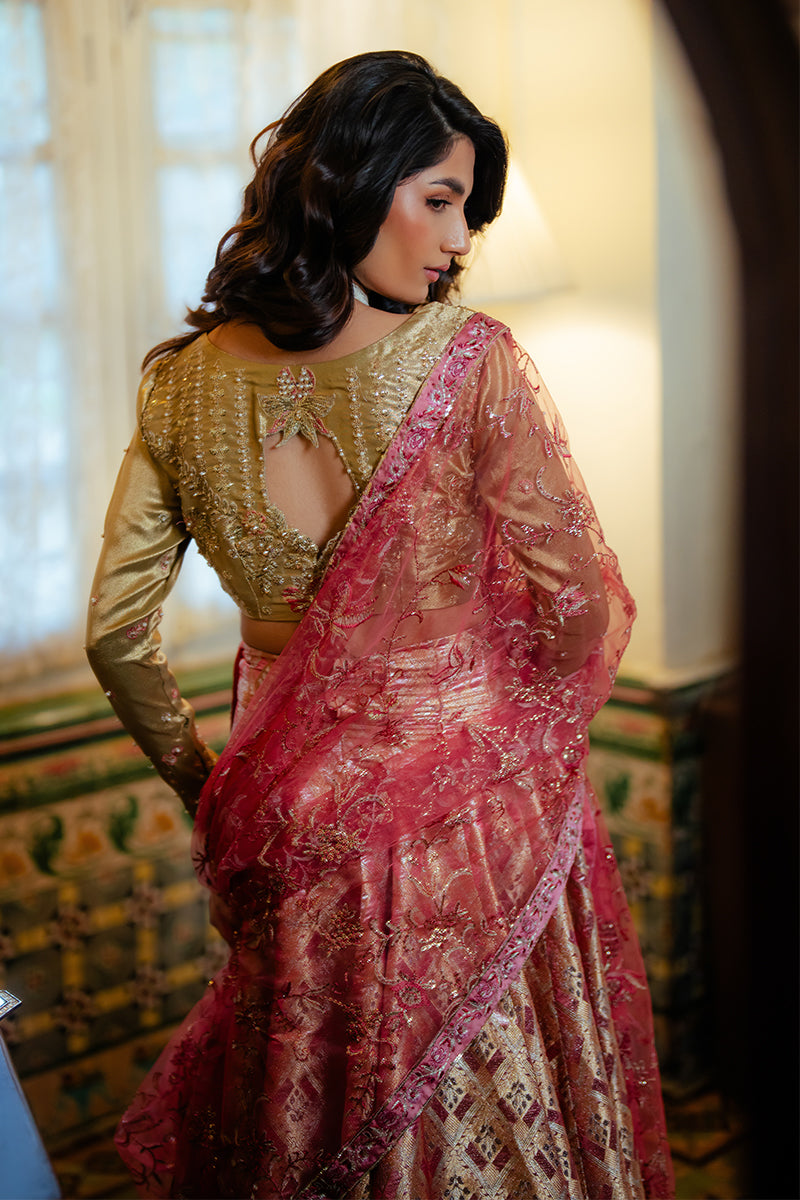 Mushq | Sunehri Resham Edit | IQRA L Gold Satin Zari