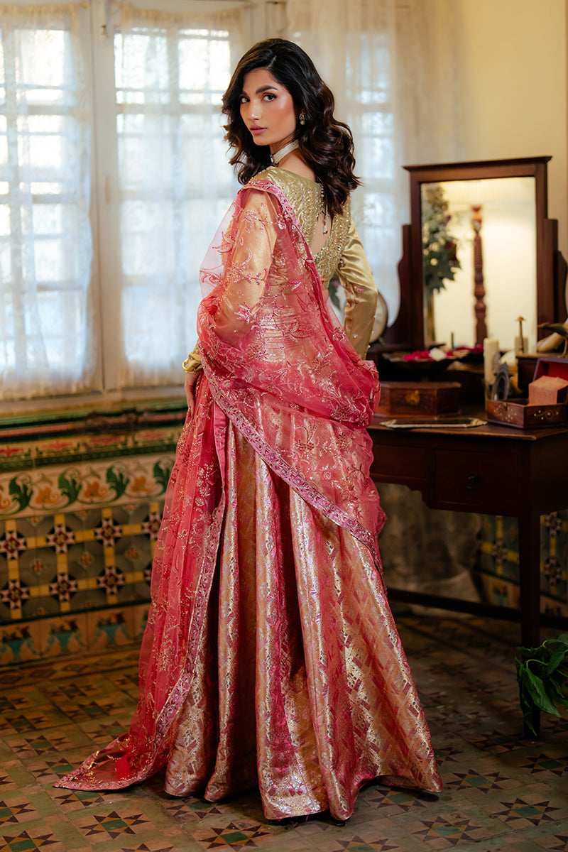 Mushq | Sunehri Resham Edit | IQRA S Gold Satin Zari
