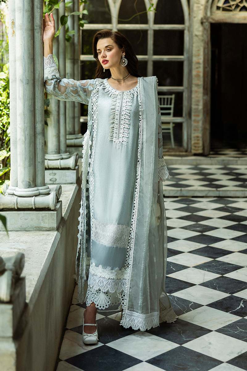 Mushq | Euphoria Eid Pret | Delilah XL Gray Medium Organza