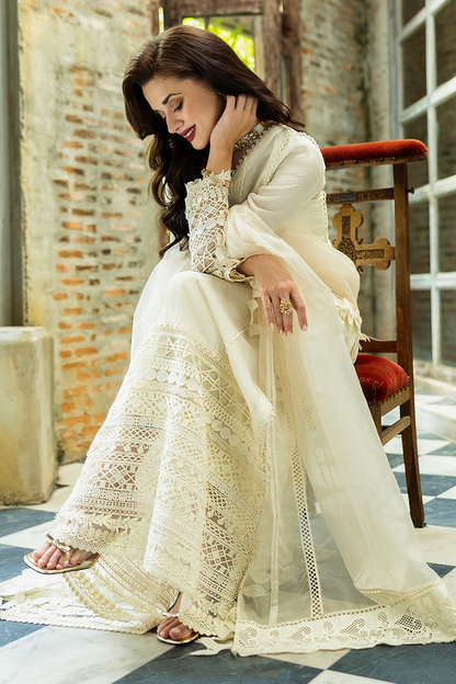 Mushq | Euphoria Eid Pret | Quinn XL White Pure Spench Silk
