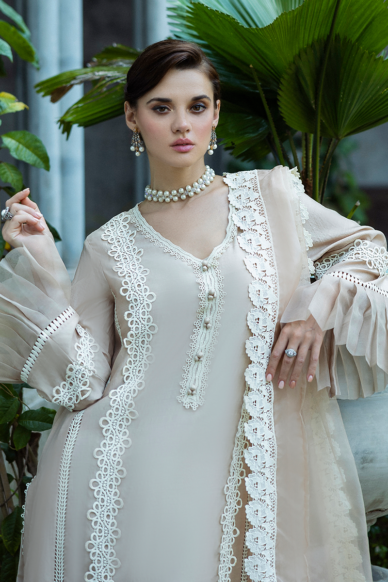 Mushq | Euphoria Eid Pret | Leslie M Ivory Pure Spench Silk