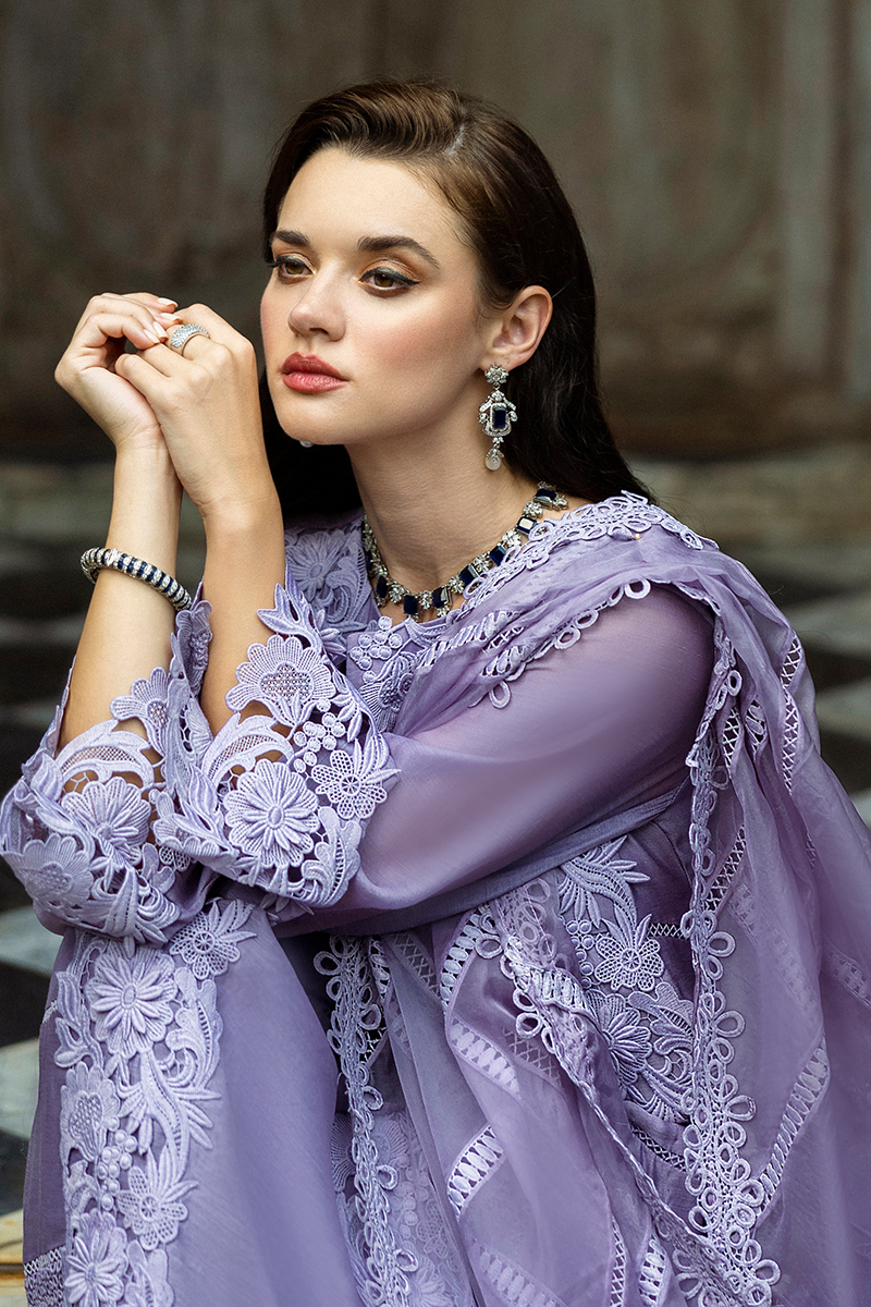 Mushq | Euphoria Eid Pret | Marienne L Lavender Pure Spench Silk