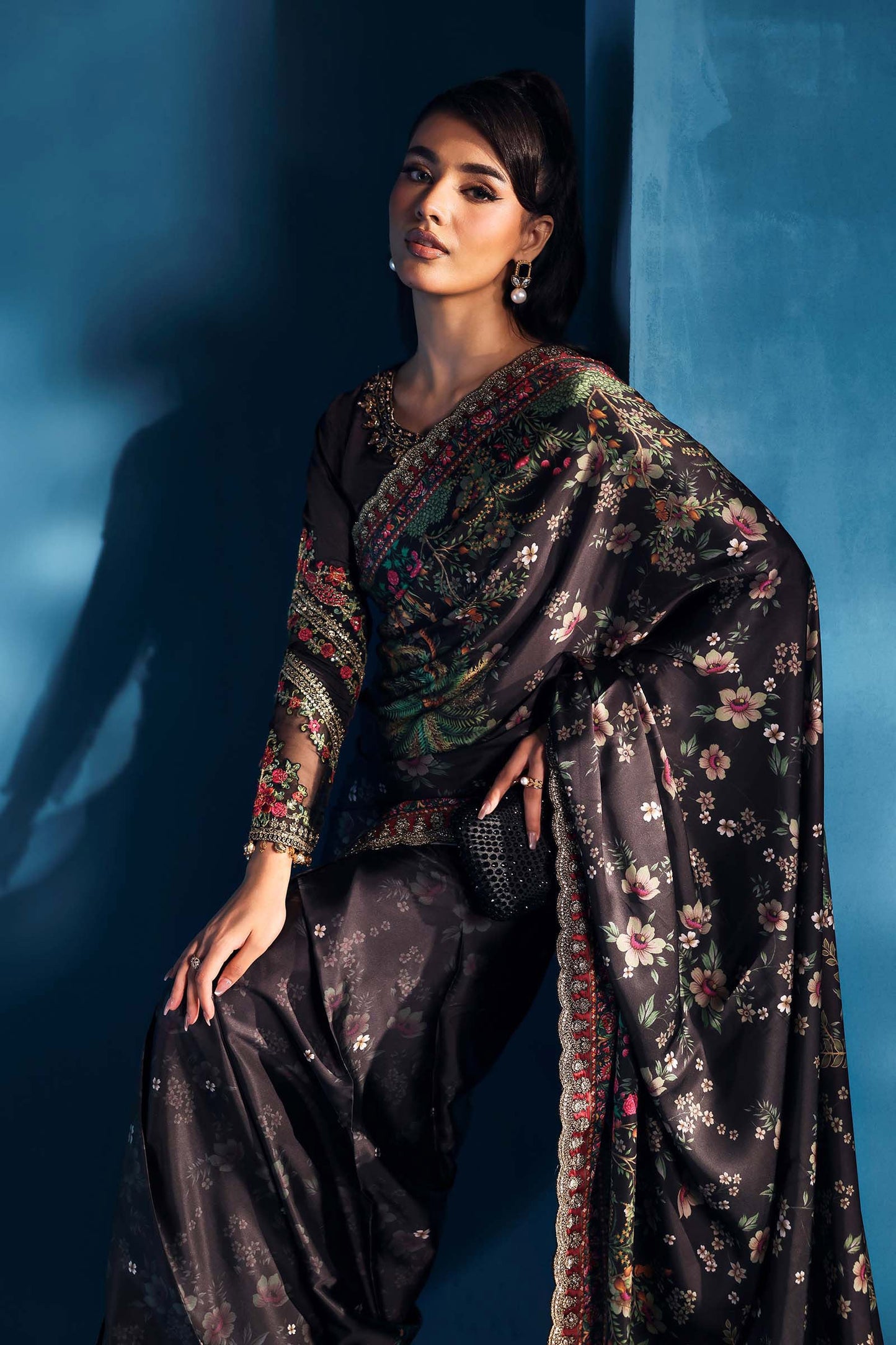 Maria B | Pre fall Dresses | MPS-W25-01 C - Pakistani Designer Dress - by Maria B - Type : Ladies Clothes - 100% Original at Saira Sultan