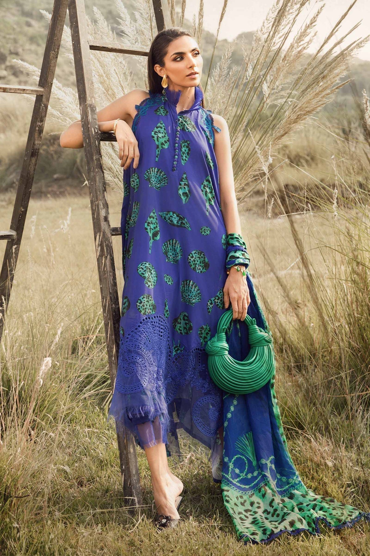 Maria B | M Prints Winter 24 | MPT-2410-A S Rich Navy Linen