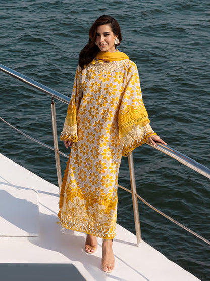 Parishay | Monaco Luxury Lawn 25 | MS-02 Custom Size Mustard Yellow Lawn