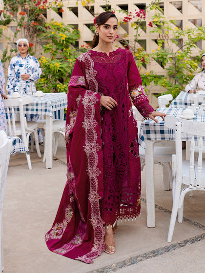 Parishay | Monaco Luxury Lawn 25 | MS-03 M Lawn Blood Red