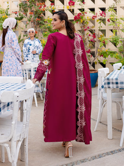 Parishay | Monaco Luxury Lawn 25 | MS-03 S Lawn Blood Red