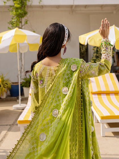 Parishay | Monaco Luxury Lawn 25 | MS-04 XL Apple Green Lawn