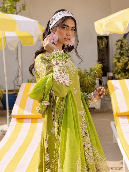 Parishay | Monaco Luxury Lawn 25 | MS-04 Custom Size Apple Green Lawn