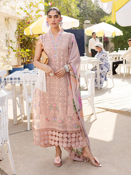 Parishay | Monaco Luxury Lawn 25 | MS-08 XS Pale Peach Lawn