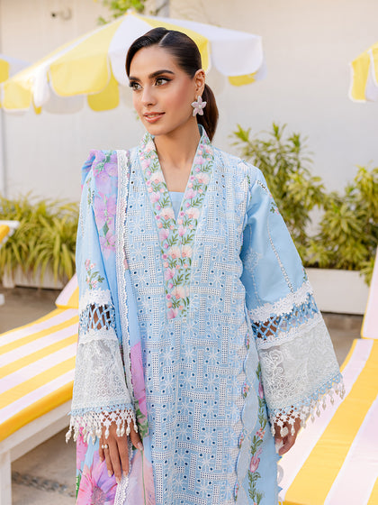 Parishay | Monaco Luxury Lawn 25 | MS-10 XL Pale Sky Blue Lawn