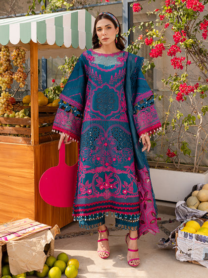 Parishay | Monaco Luxury Lawn 25 | MS-11 XS Teal Blue Lawn