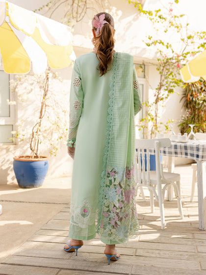 Parishay | Monaco Luxury Lawn 25 | MS-12 S Pastel Mint Lawn