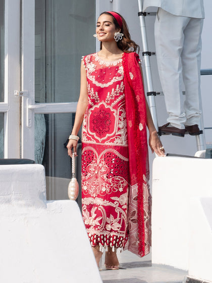 Parishay | Monaco Luxury Lawn 25 | MS-14 XL Electric Red Lawn