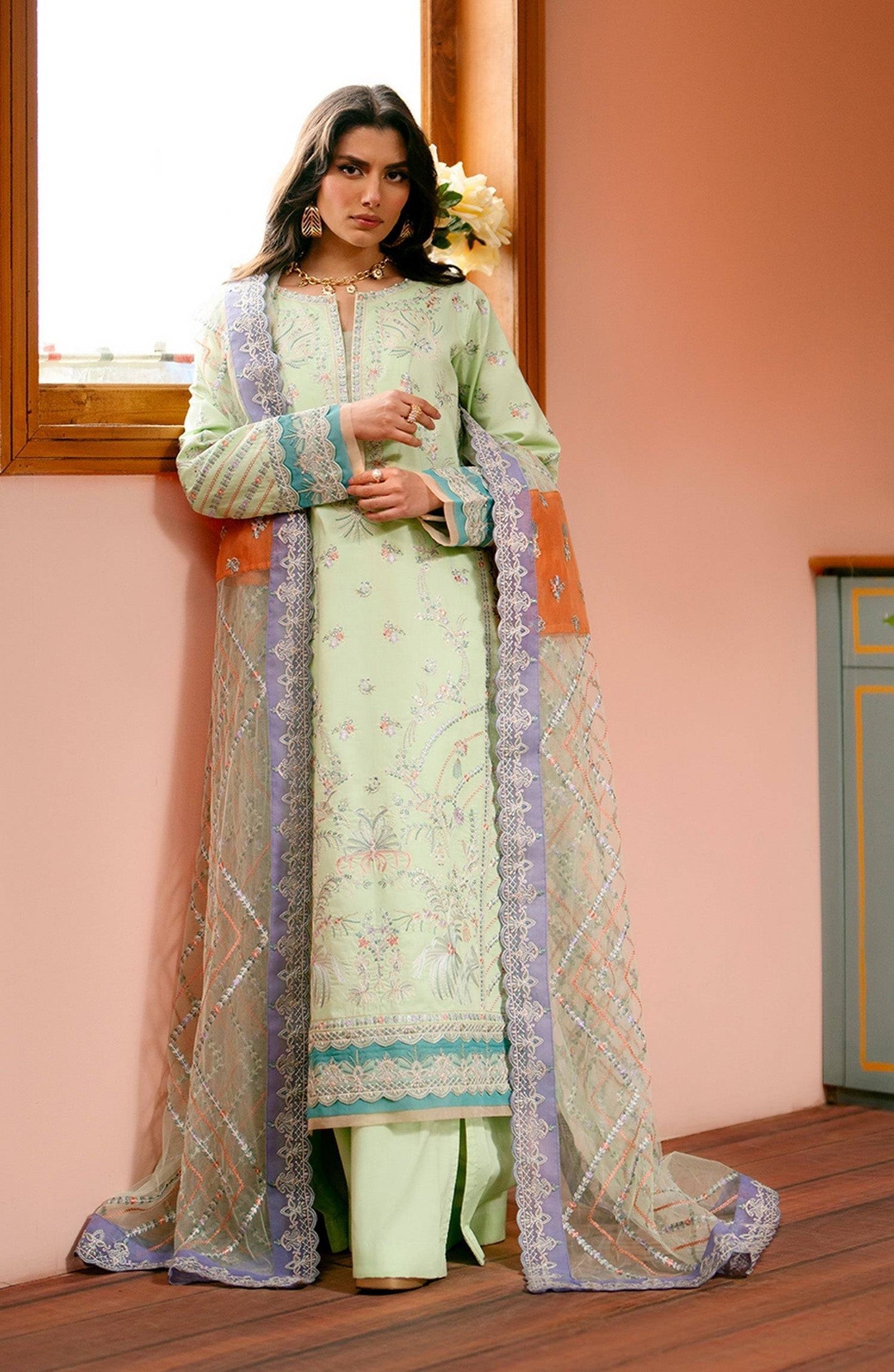 Maryum N Maria | Luxury Lawn 24 | Zara - Pakistani Designer Dress - by Maryum N Maria | Type: Luxury - 100% Original at Saira Sultan