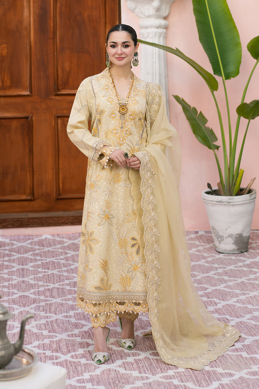 Maryum N Maria | Eid Luxury Lawn 25 | AFSANEH - MS50148 XS Yellow Lawn