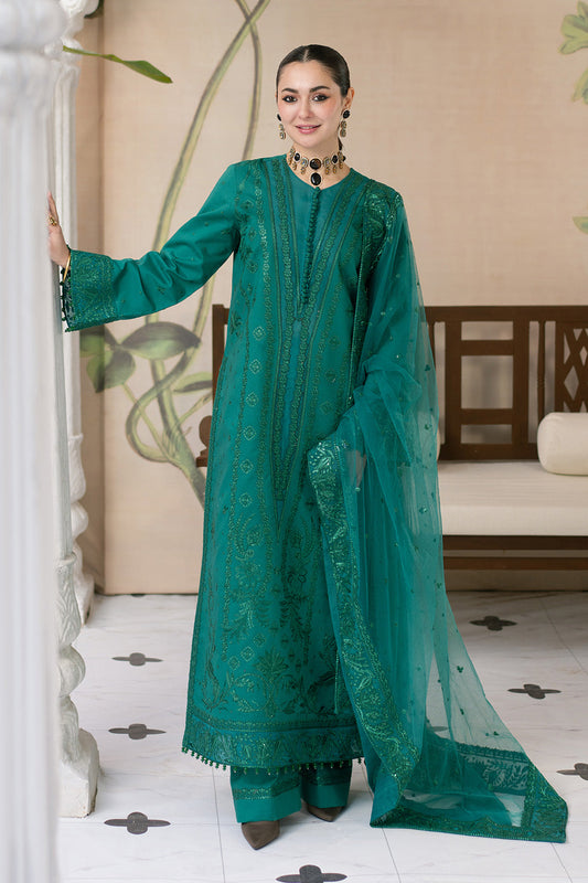Maryum N Maria | Eid Luxury Lawn 25 | AFAREEN - MS50149 XS Emerald Green Lawn